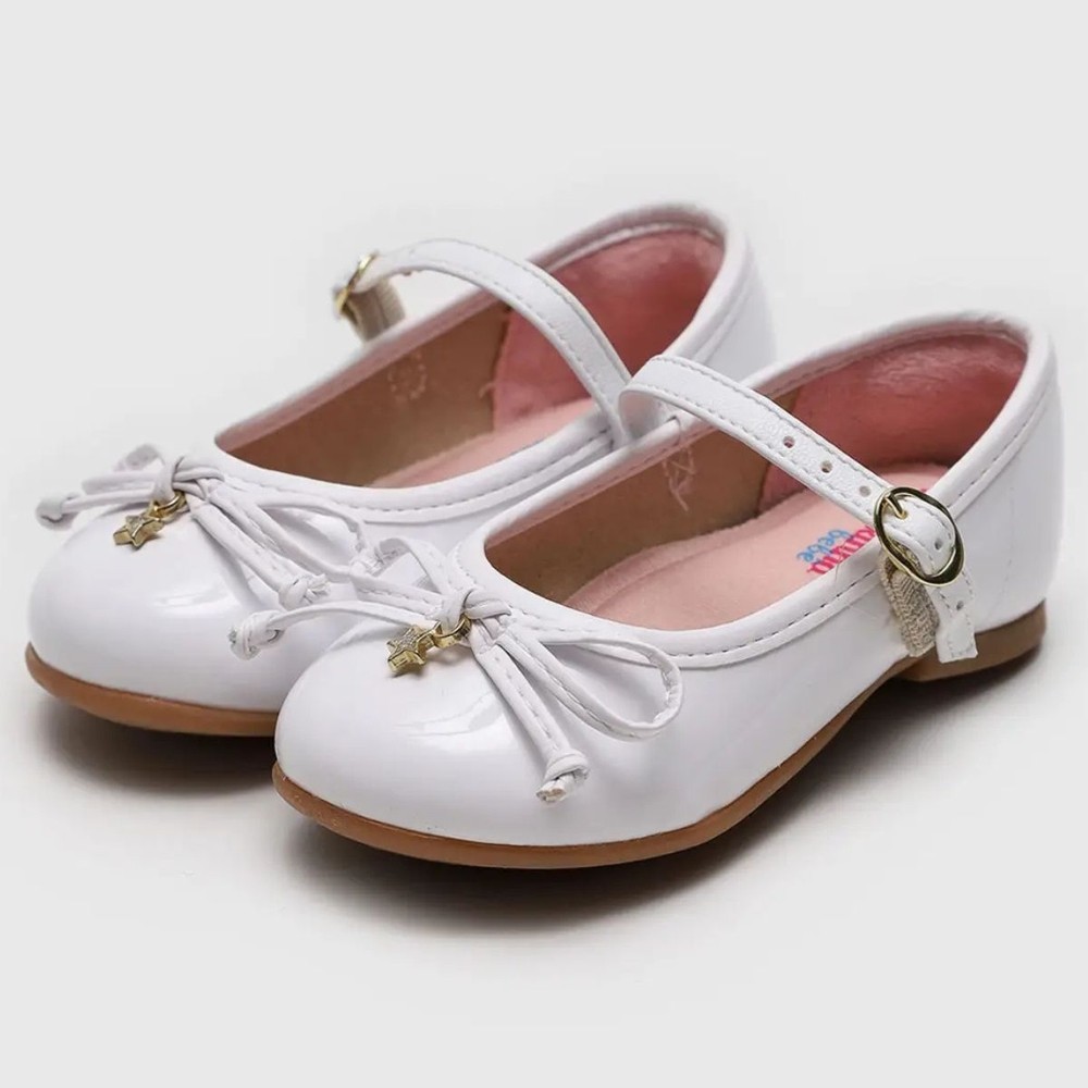 Sapatilha Boneca Molekinha Detalhe Laço Branco
