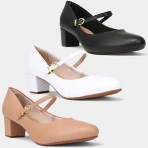 Sapato Scarpin Boneca Beira Rio Feminino Fivela Salto Bloco