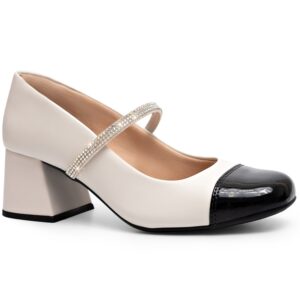 Scarpin Feminino Lumiss Mary Jane Boneca Sapato Social Salto Bloco