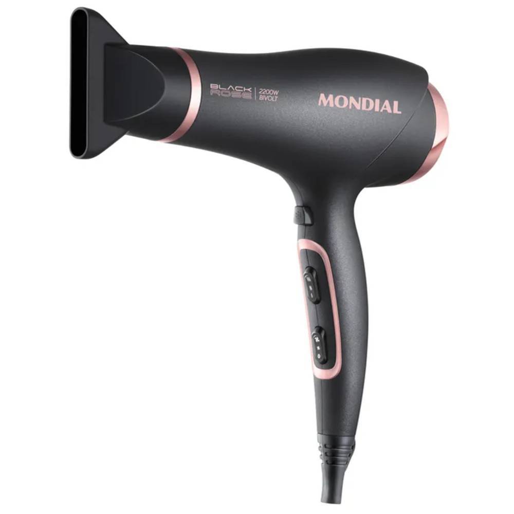 Secador de cabelo 2200 watts Black Golden Rose bivolt Mondial — Eletroportáteis