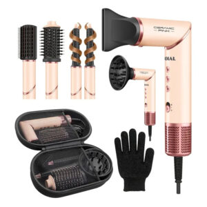 Secador de Cabelo Mondial 5 em 1 Ceramic Pink 1500W