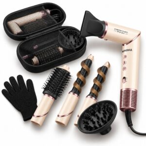Secador de Cabelo Mondial Multifuncional 5 em 1 Modelador 1500W Rosa