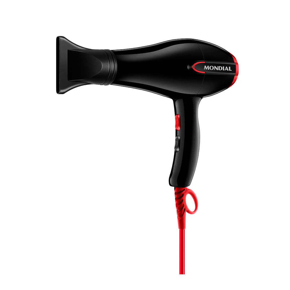 Secador de Cabelo Mondial Turbo Color Red Preto 1900W 220V