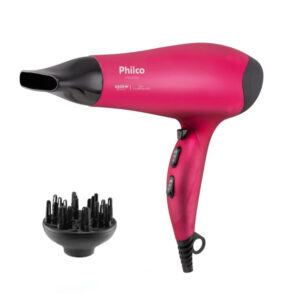 Secador De Cabelo Rosa Philco Menos Frizz e Mais Brilho c Ar Frio