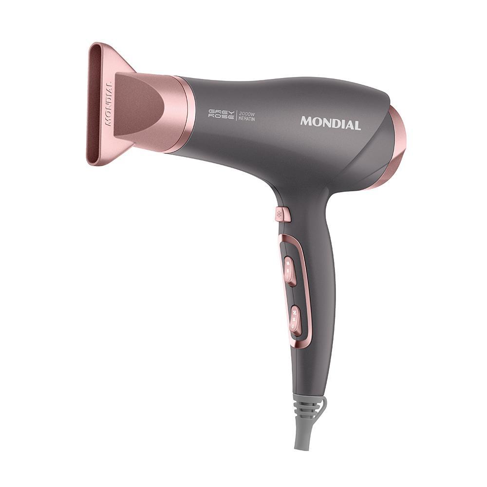 Secador de Cabelos Mondial Grafite e Rose 2000W — Eletroportáteis