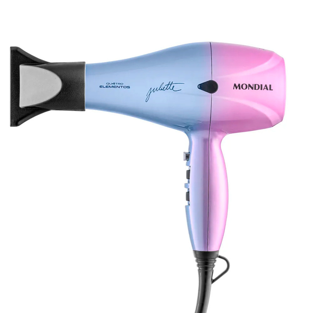 Secador de Cabelos Profissional Azul Rosa Mondial 127V