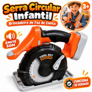 Serra Circular Infantil De Brinquedo Com Som Ferramenta Criança