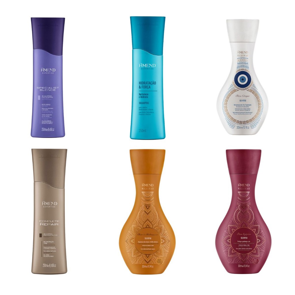 Shampoo Amend todos tipo de Cabelo Liso Cacheado hidratacao