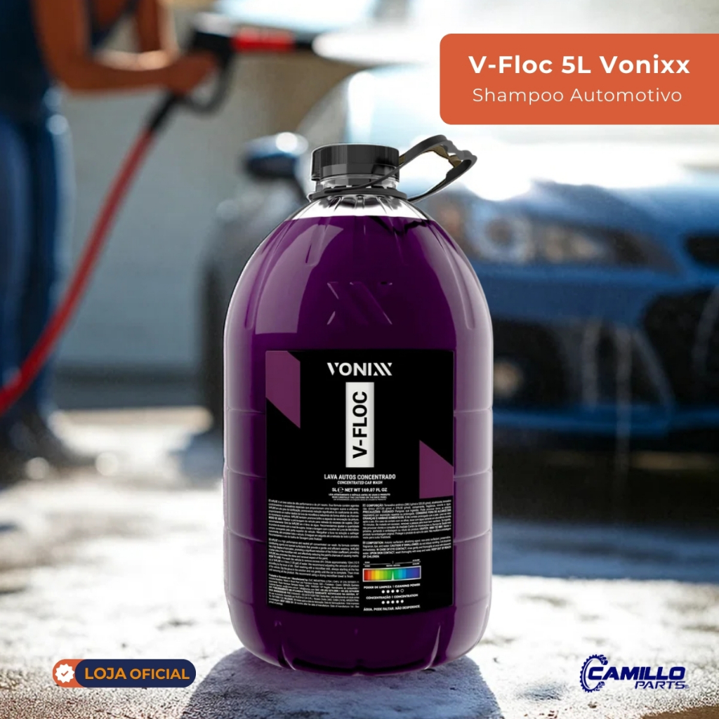 Shampoo Automotivo Concentrado Vonixx V-Floc 5L Brilho Intenso e Alto