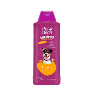 Shampoo e Condicionador 5 em 1 Pet Clean Cães e Gatos 700ml