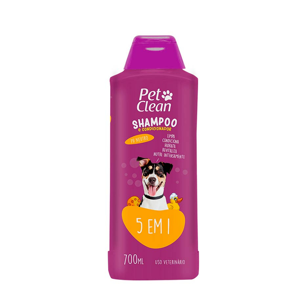 Shampoo e Condicionador 5 em 1 Pet Clean Cães e Gatos 700ml — Cabelos