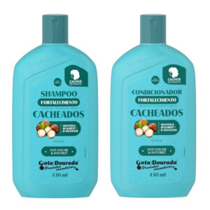 Shampoo e Condicionador Cacheados Gota Dourada Embalagem Econômica de