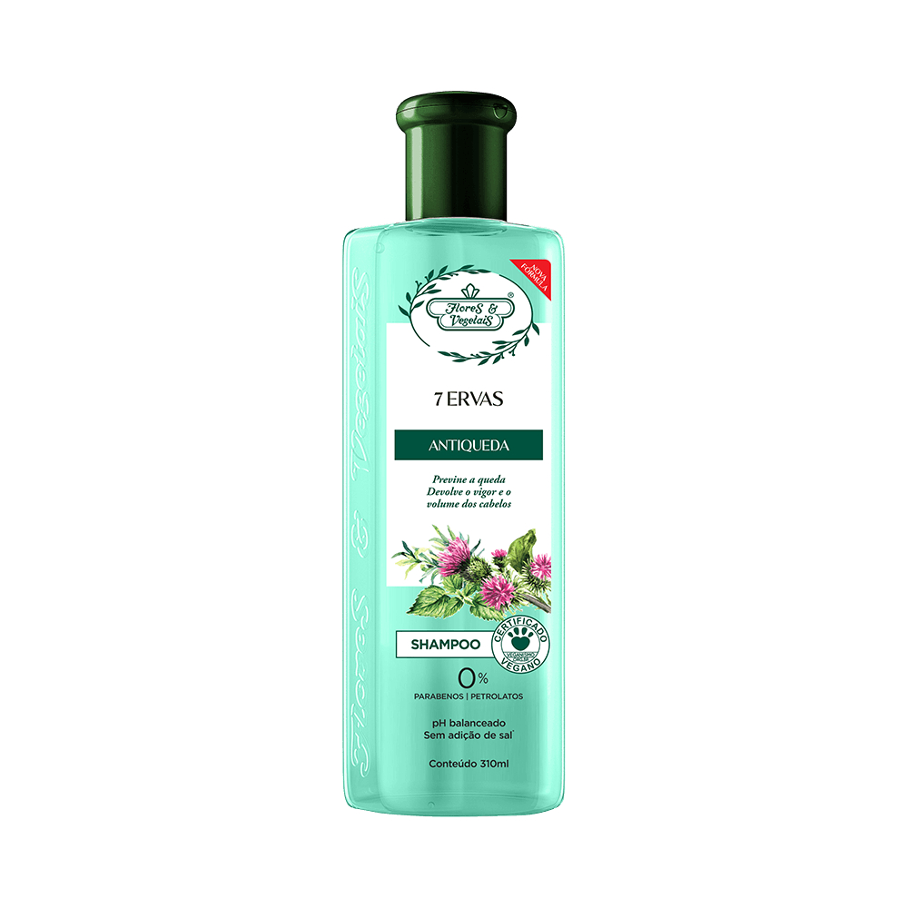 Shampoo Flores Vegetais Antiqueda Sete Erva 310ml — Cabelos
