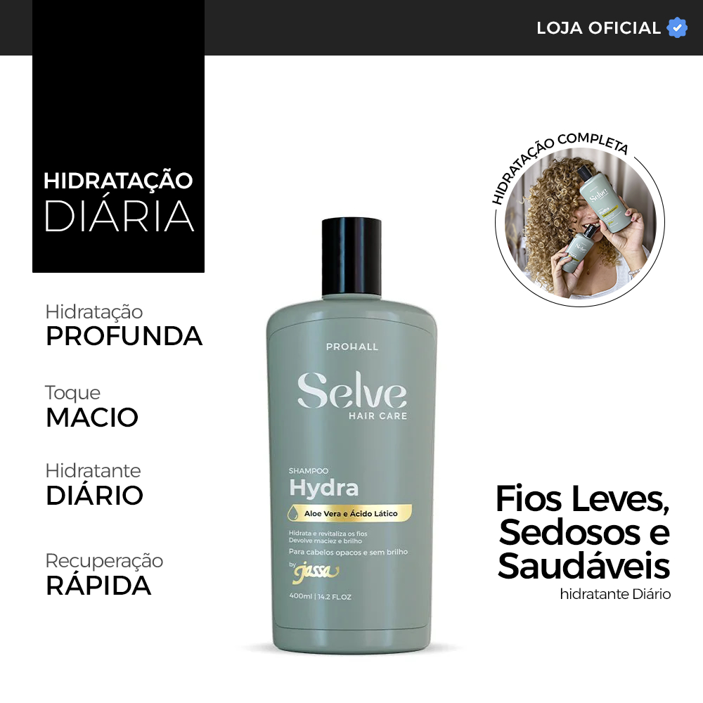 Shampoo Hidratante: Protege os Fios do Ressecamento Selve Hidra