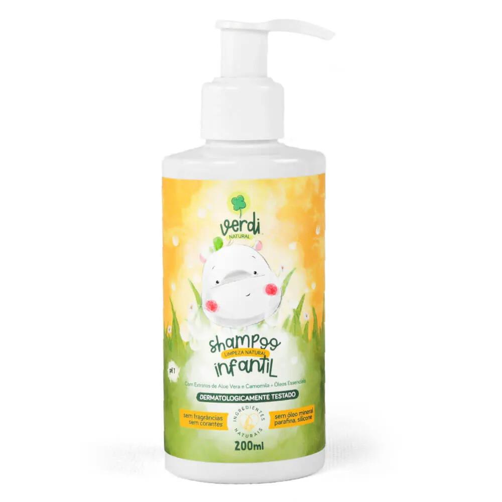 Shampoo Infantil 100% Natural com Extratos de Aloe Vera e Camomila