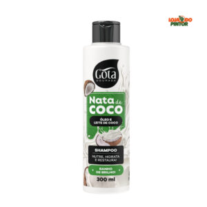 Shampoo Nata de Coco 300ml Nutre Hidrata Restaura Gota Dourada