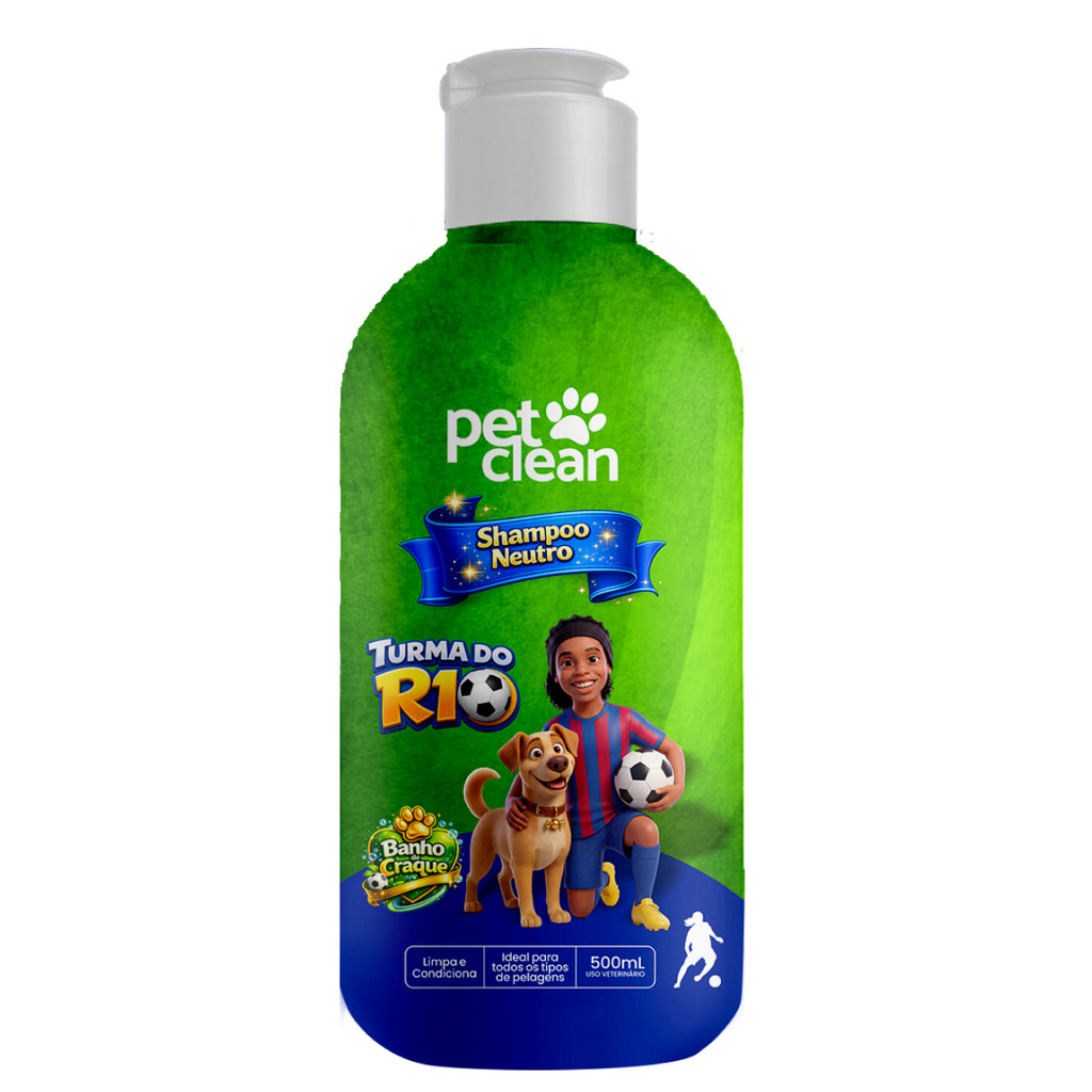 Shampoo Neutro Petclean Caes e Gatos Turma do 500ml