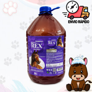 Shampoo Para Cavalos Galloper Rex 5 Litros Pelos Sedosos E Brilhantes