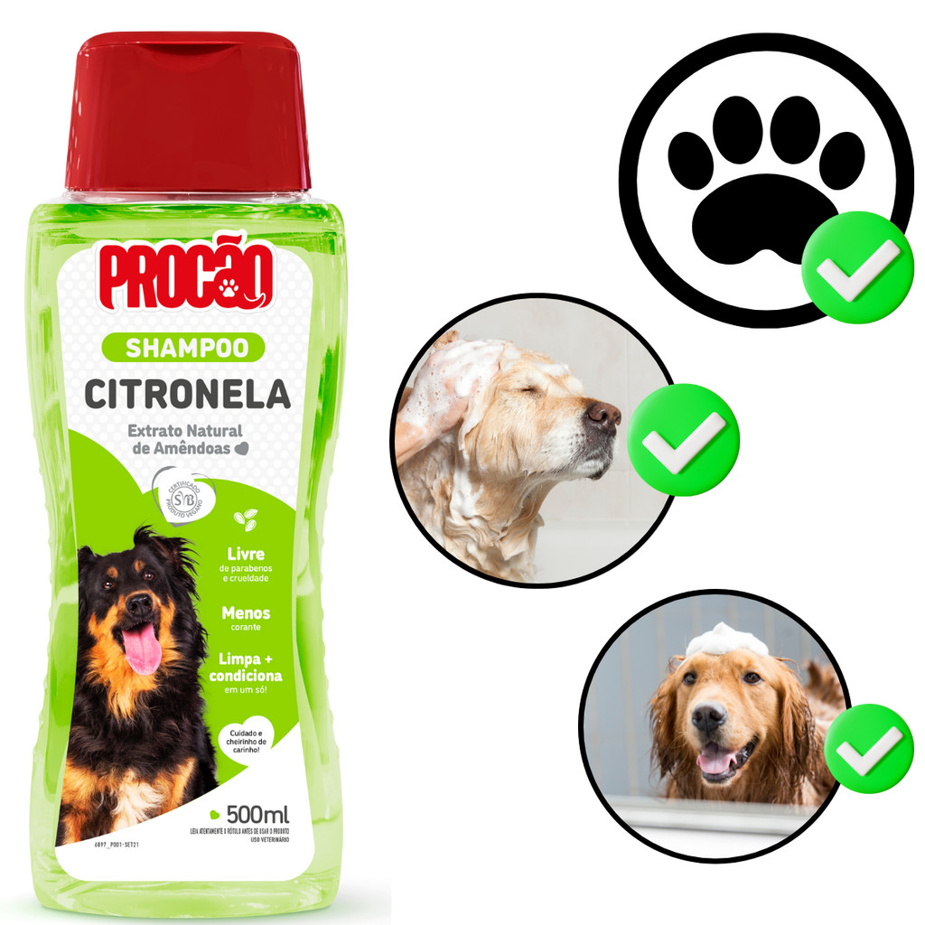 Shampoo Pet Procão 500 ml Aroma Citronela Para Cães e Gatos — Cabelos