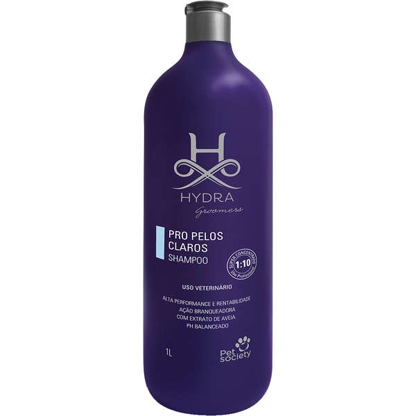 Shampoo Pet Society Hydra Groomer Pelos Claros 1 Litro Branqueador