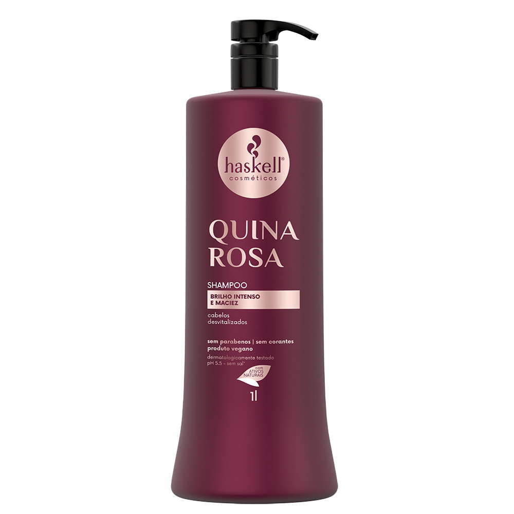 Shampoo Quina Rosa litro Haskell Revitalização suave para cabelos — Cabelos