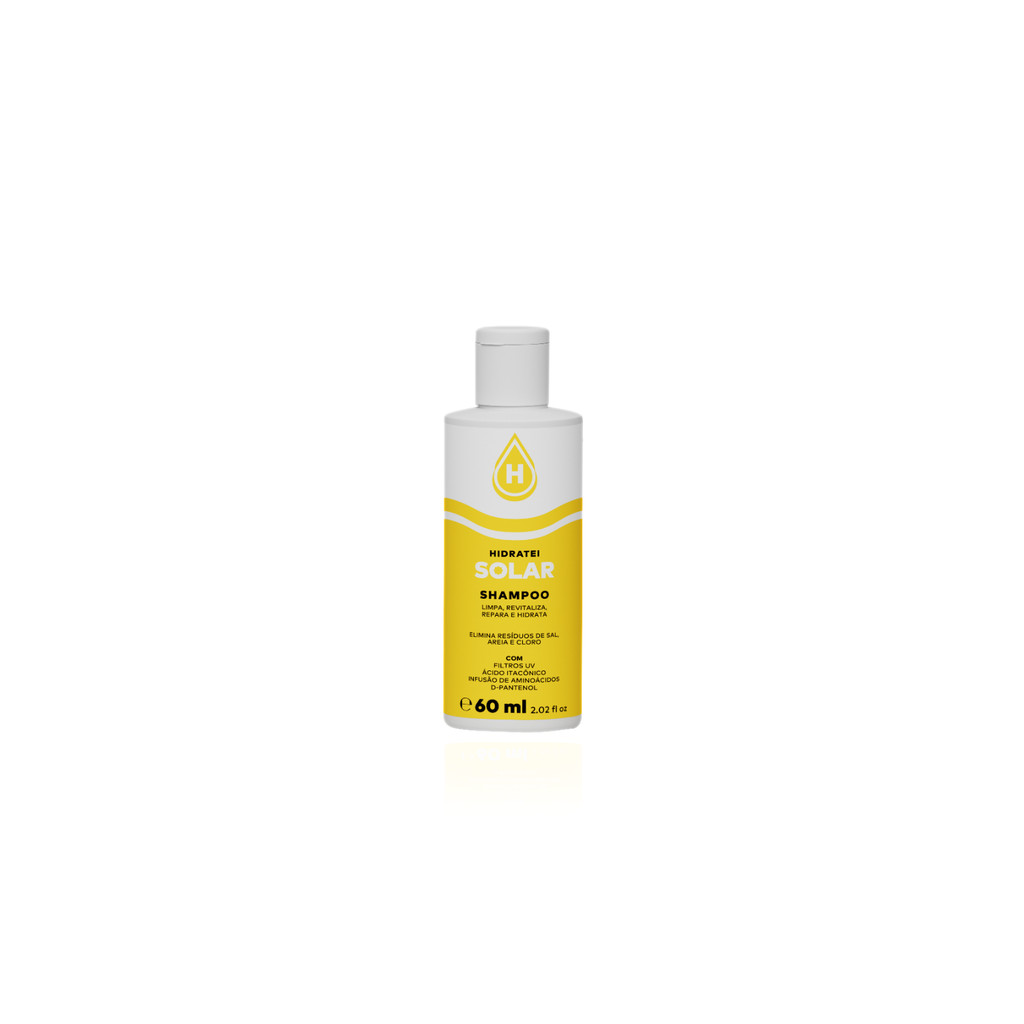 Shampoo Solar Hidratei 60ml Travel Size Filtro UV Pós Sol Cloro Sal
