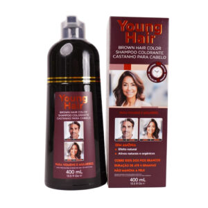 Shampoo Tonalizante Castanho YoungHair Para Grisalhos Sem Amônia 400ml