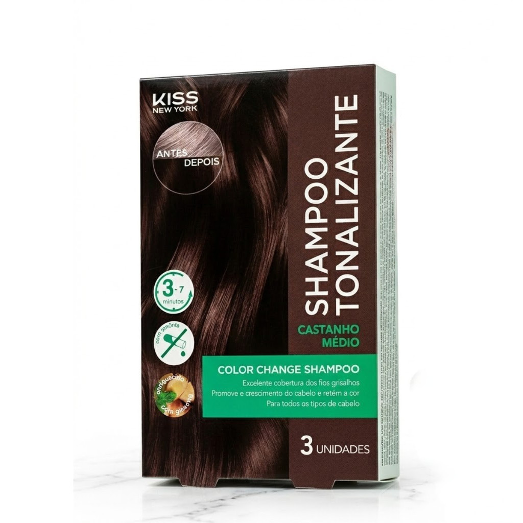 Shampoo Tonalizante Vegano Com Rapida Coloração Castanho Medio Kny — Cabelos