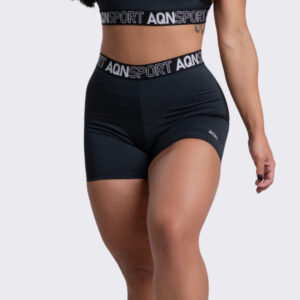 Short Academia Fitness Feminino Preto Curto Treino Zero Transparência