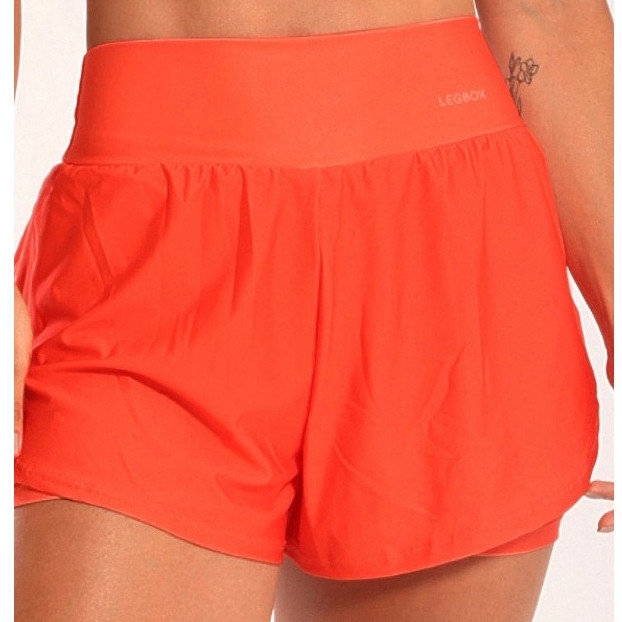 Short Corrida Feminino Duplo Laranja Legbox Academia Fitness Treino — Esporte e Lazer