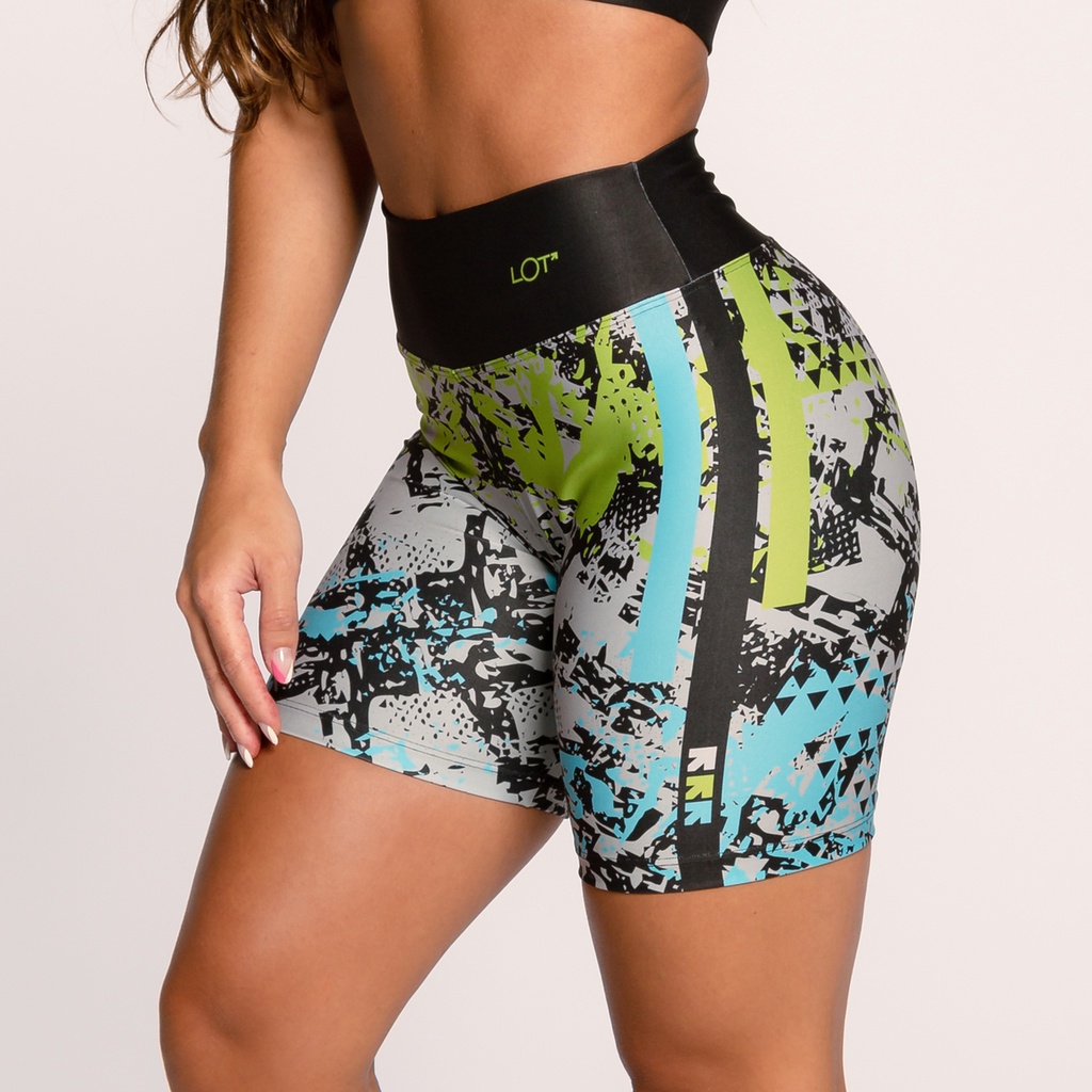 Short Fitness Academia Feminino Bermuda Suplex Estampada Modernize