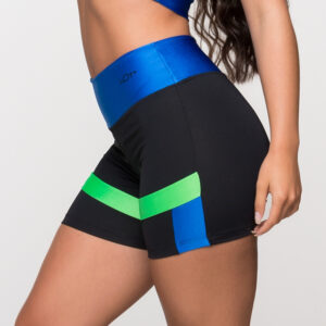 Short Fitness Feminino Bermuda Academia Poliamida Preta com Detalhe