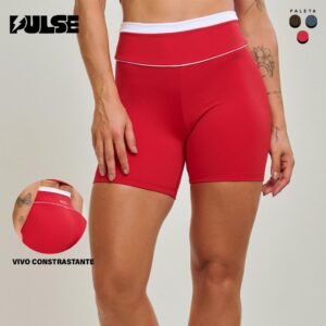 Short Fitness Feminino Pulse Cintura Alta Poliamida Zero