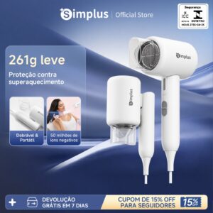 Simplus Secador de Cabelo 1200W 127V Dobrável Portátil Anti-frizz 3