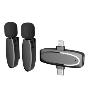 Sistema Microfone Lapela Vimai V7 Usb C Lightning Preto