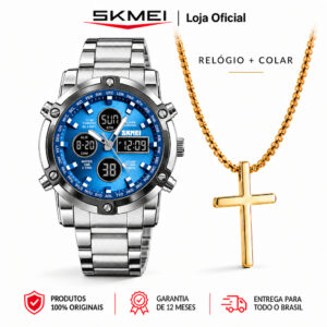 Skmei 1389 Relógio Masculino Analógico Digital Esportivo Pulseira de — Relógios e Óculos