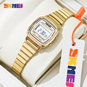 Skmei 1901 Relógios Digitais LED Vintage de Luxo para Mulheres De