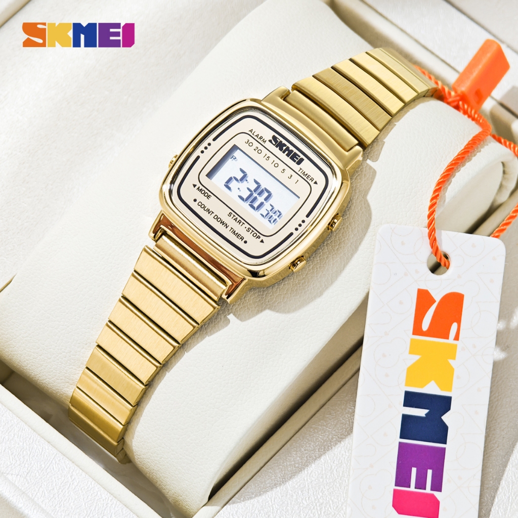 Skmei 1901 Relógios Digitais LED Vintage de Luxo para Mulheres De