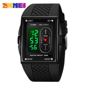 Skmei Moda Relógio digital Multifuncional De Duplo Movimento De Tempo