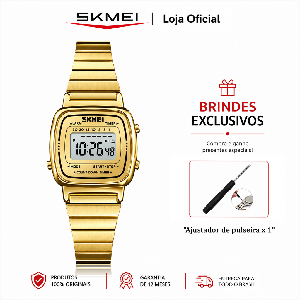 Skmei Relógios De Moda Femininos Pulso Digitais À Prova D'água — Relógios e Óculos