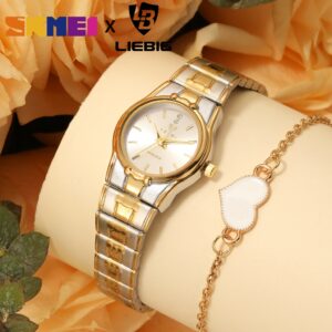 Skmei X Liebig Relógio Feminino Analógico de Quartzo Elegante com