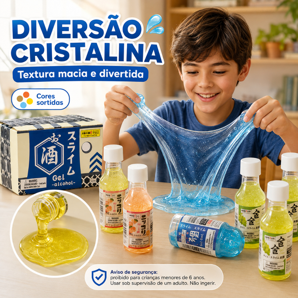 Slime Cristal Gel Slime Geleca Anti Stress Cores Sortidas Brinquedo
