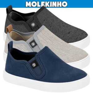 Slip ON Mocassim Infantil Sapatênis Menino Molekinho Masculina Básico