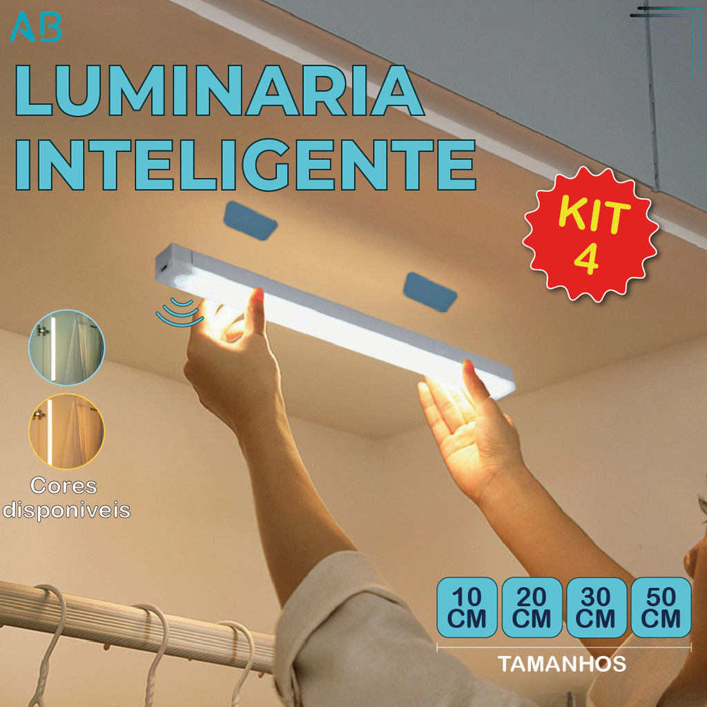 Smart Luminária Inteligente Ultra LED com sensor de movimento sem fio
