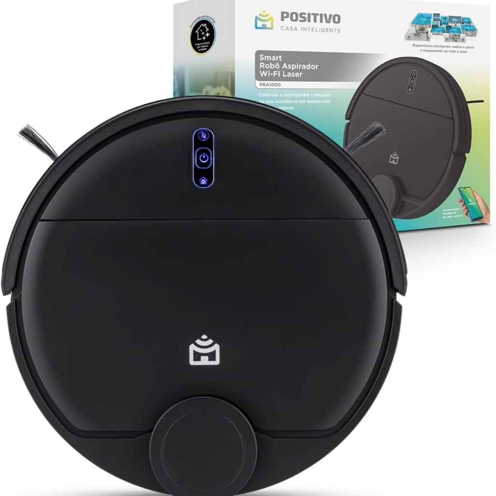 Smart Robô Aspirador Wi-Fi Laser Positivo Varrer Aspirar e Passar