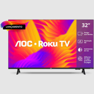 Smart TV 32 Polegadas HD 32S5155 78G Roku TV Aoc