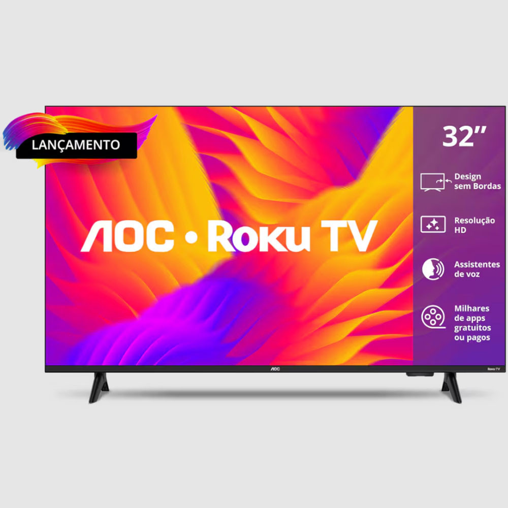 Smart TV 32 Polegadas HD 32S5155 78G Roku TV Aoc — TV e Vídeo