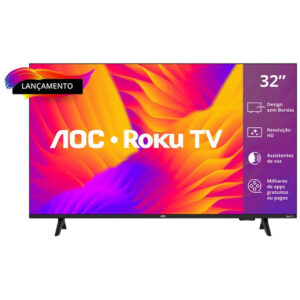 Smart TV 32S5155 78G Dled 32 Polegadas Roku TV Quad Core Aoc