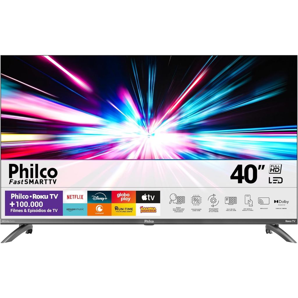 Smart TV 40” Philco Roku TV LED Dolby Audio PTV40M9GR2CGB