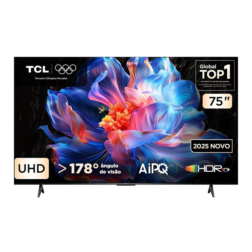 Smart Tv 75 Polegadas 4K 75P6K Google TV Processador Aipq Tcl — Informática